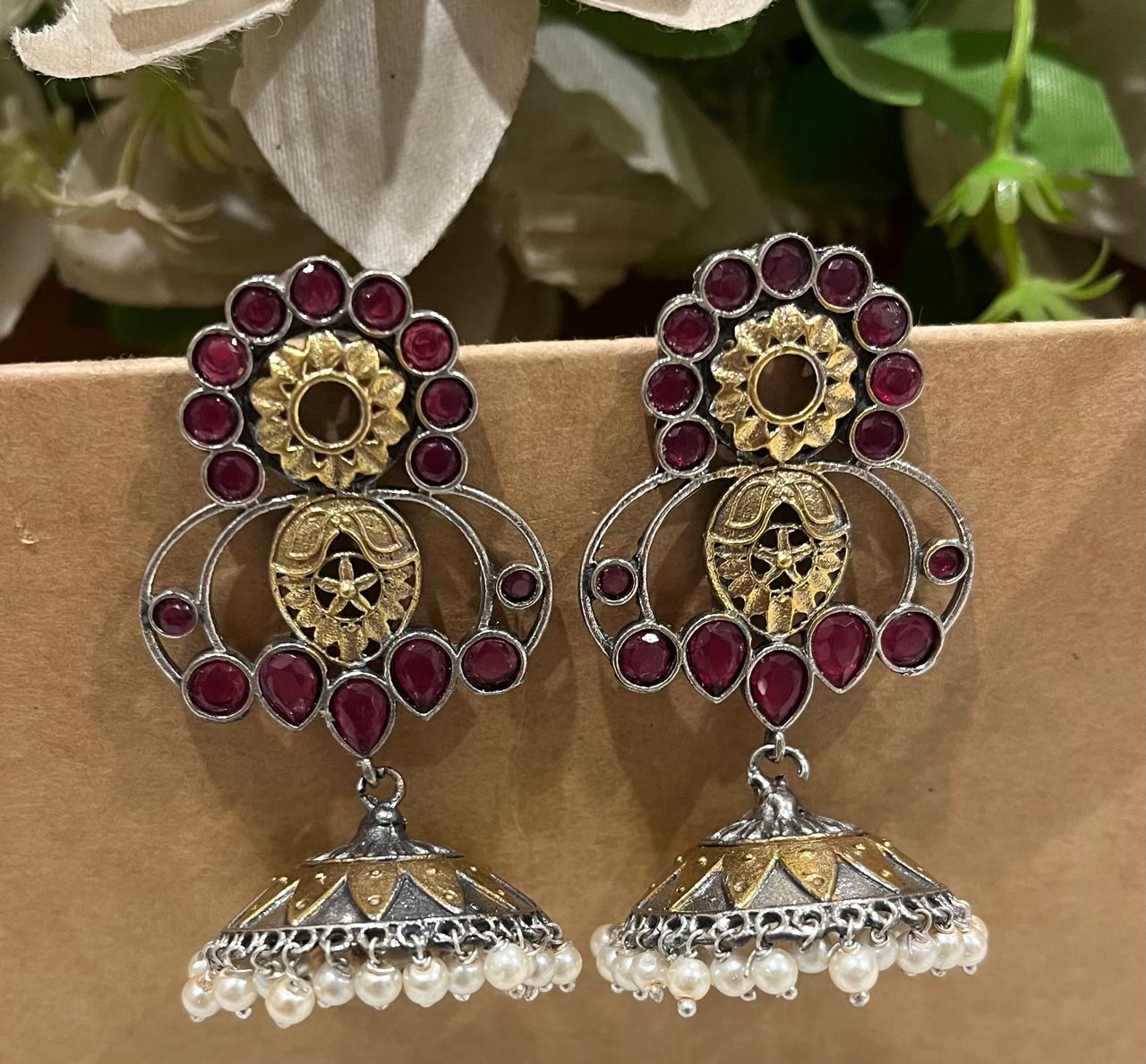 Dual tone jhumkhas