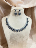 Blue Ad Diamond choker with earrings