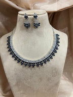 Blue Ad Diamond choker with earrings