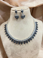 Blue Ad Diamond choker with earrings