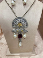Dual tone Long Chain Pedant set