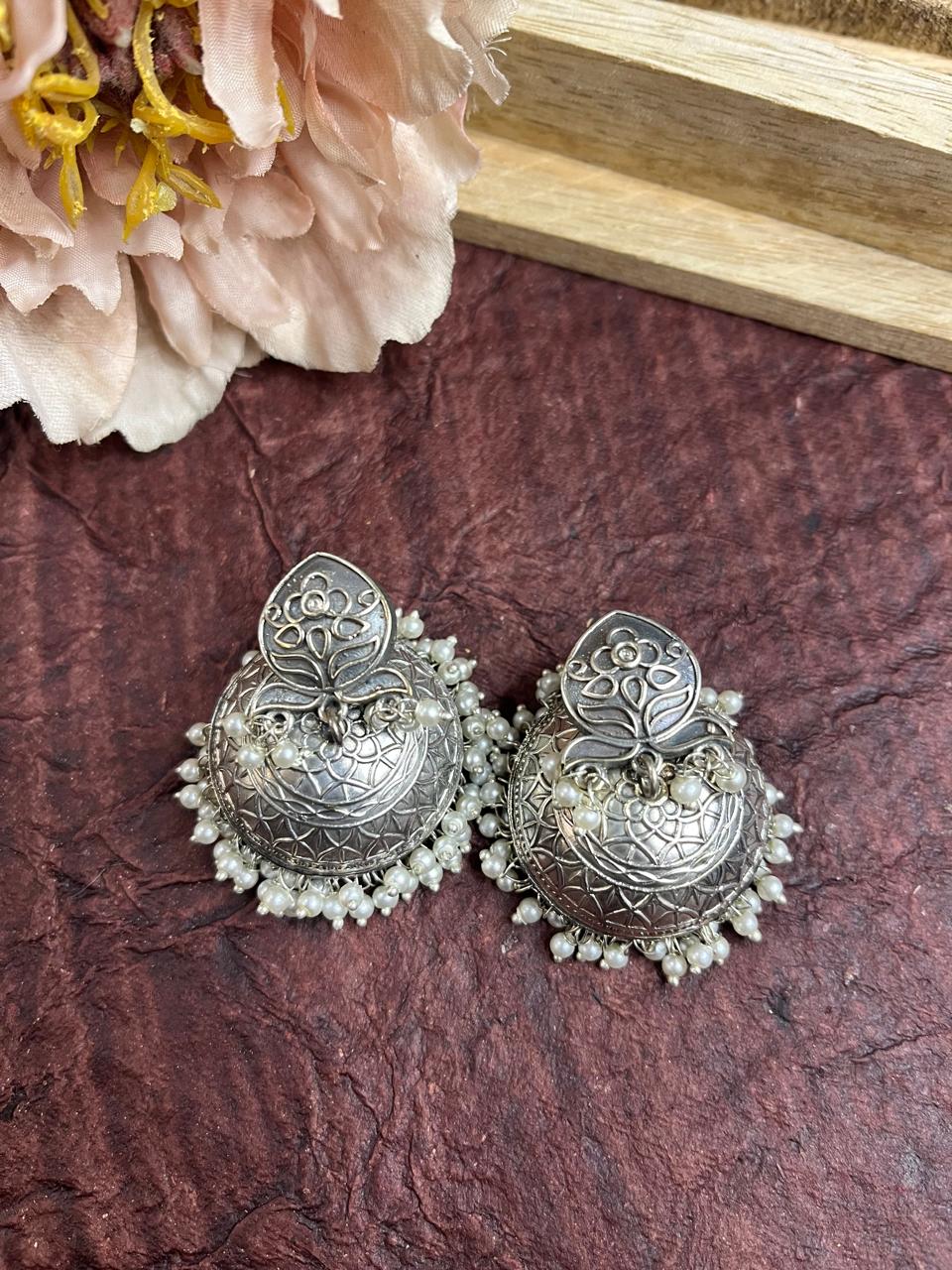 Silver replica jhumkha