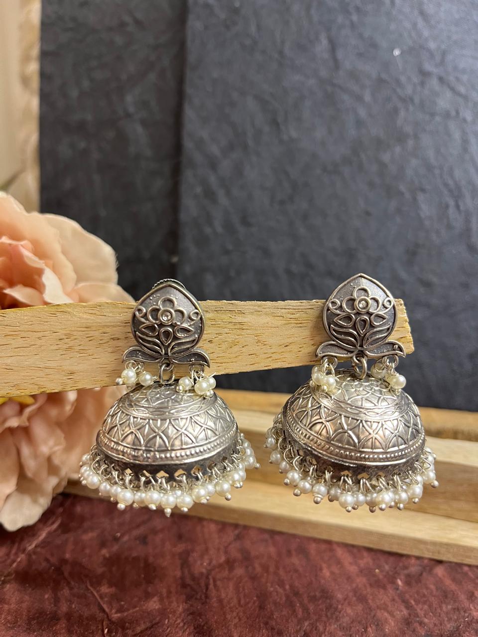 Silver replica jhumkha