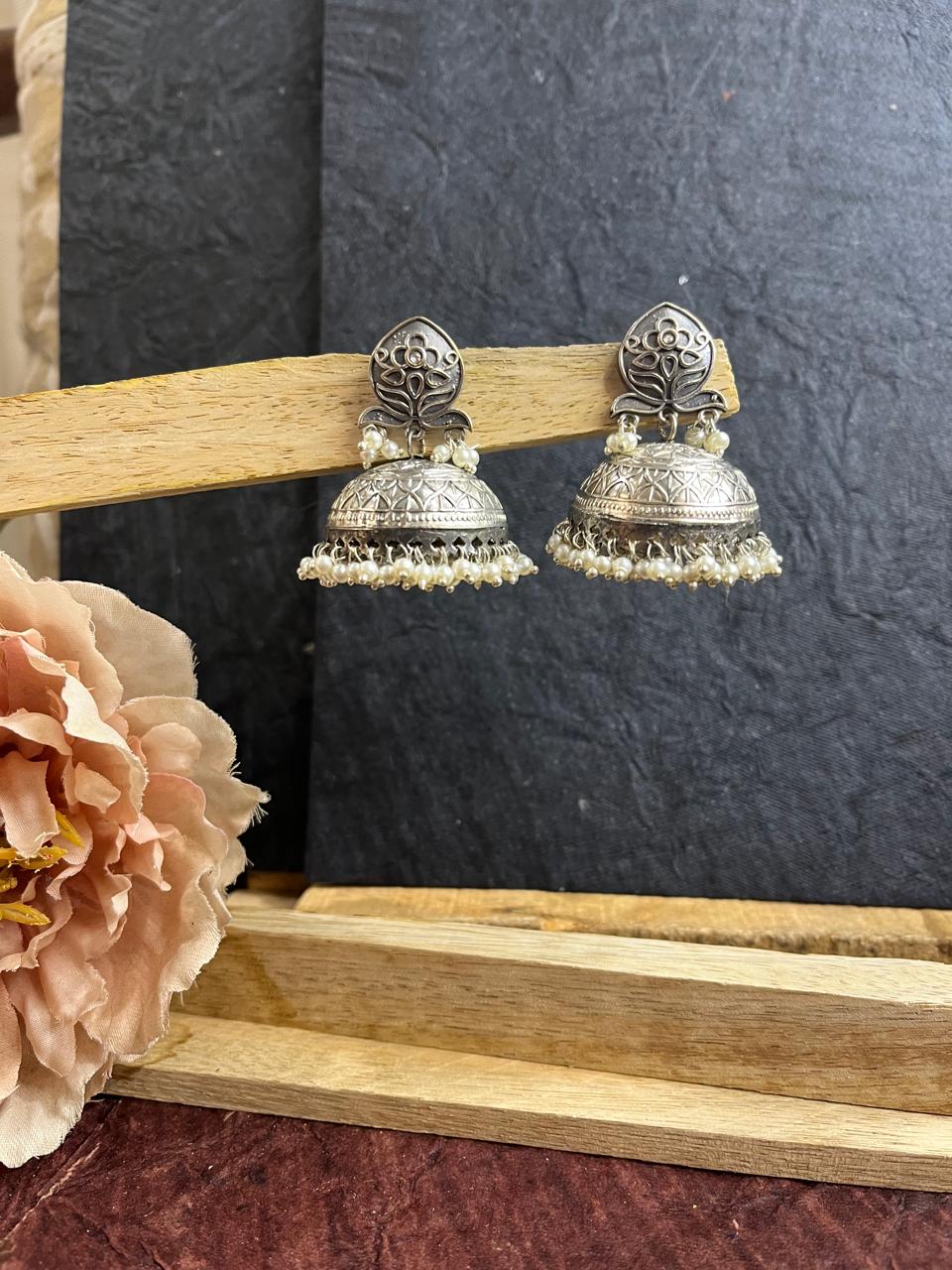 Silver replica jhumkha