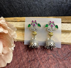 Dual tone jhumkha earrings