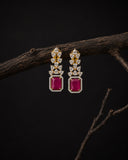 Luxury Ruby American Diamond Necklace Set for Women