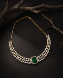 Luxury Emerald Green American Diamond Necklace Set for Women