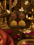Antique Gold Plated Temple Choker Necklace Set for Women