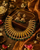Antique Gold Plated Temple Choker Necklace Set for Women