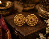 Antique Gold Plated Temple Necklace Set for Women