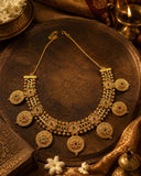 Antique Gold Plated Temple Necklace Set for Women