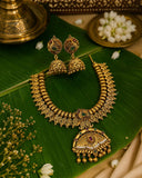 Antique Gold Plated Temple Necklace Set for Women