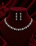 Silver Finish American Diamond Tennis Necklace Set for Women
